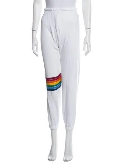 Pre-owned Aviator Nation Striped Sweatpants In White