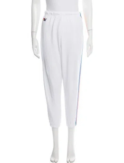 Pre-owned Aviator Nation Striped Sweatpants In White