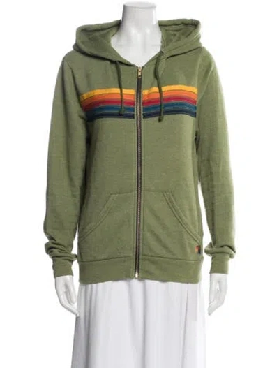 Pre-owned Aviator Nation Striped Top In Green