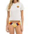 Aviator Nation Sunset Patch Boyfriend Tee In Vintage White In White