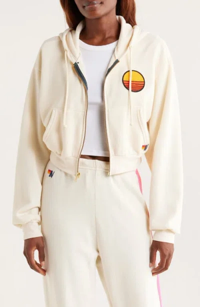 Aviator Nation Sunset Patch Crop Zip Hoodie