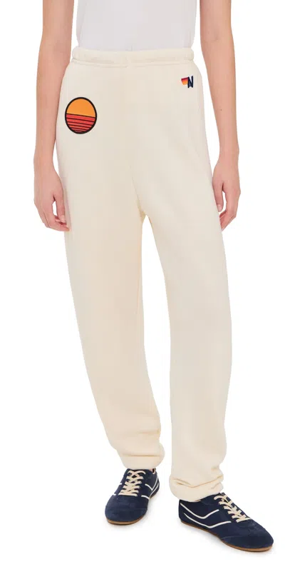 Aviator Nation Sunset Patch Sweatpants Vintage White