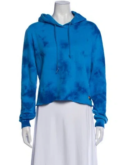 Pre-owned Aviator Nation Tie-dye Print Crew Neck Hoodie In Blue