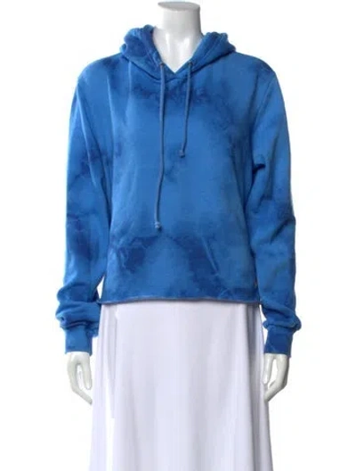 Pre-owned Aviator Nation Tie-dye Print Crew Neck Hoodie In Blue