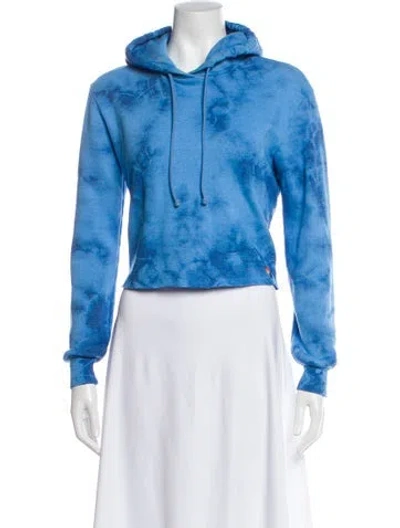 Pre-owned Aviator Nation Tie-dye Print Crew Neck Hoodie In Blue