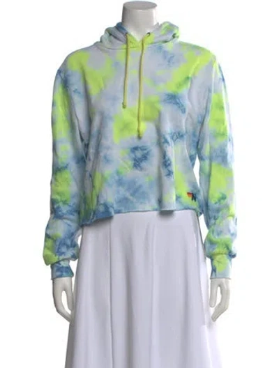 Pre-owned Aviator Nation Tie-dye Print Crew Neck Hoodie In Blue