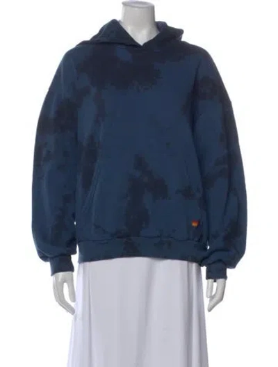 Pre-owned Aviator Nation Tie-dye Print Crew Neck Hoodie In Blue