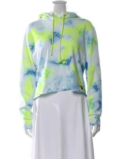 Pre-owned Aviator Nation Tie-dye Print Crew Neck Hoodie In Blue