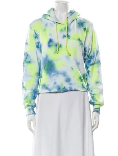 Pre-owned Aviator Nation Tie-dye Print Crew Neck Hoodie In Blue