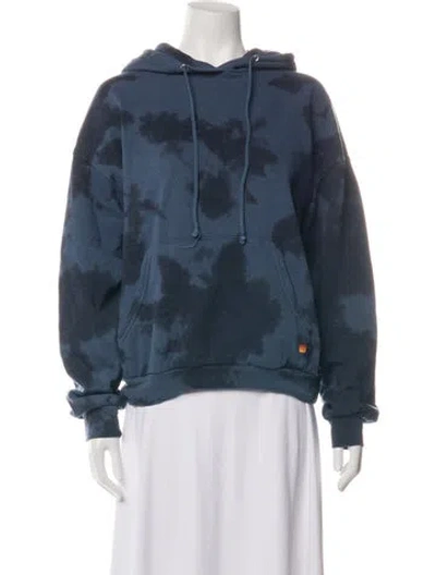 Pre-owned Aviator Nation Tie-dye Print Crew Neck Hoodie In Blue