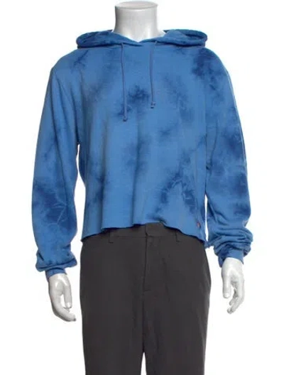 Pre-owned Aviator Nation Tie-dye Print Crew Neck Hoodie In Blue