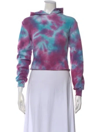 Pre-owned Aviator Nation Tie-dye Print Crew Neck Hoodie In Multi