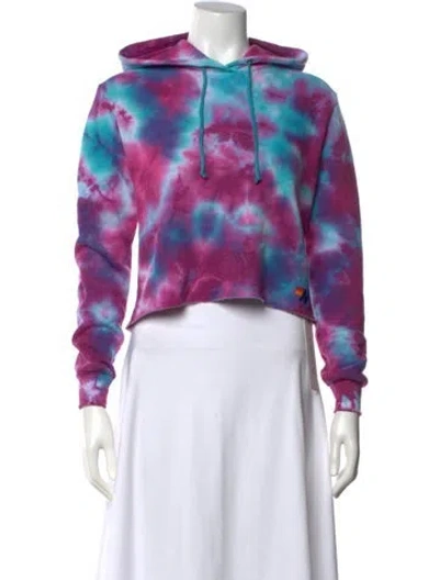 Pre-owned Aviator Nation Tie-dye Print Crew Neck Hoodie In Multi