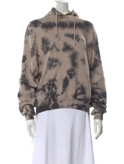 Pre-owned Aviator Nation Tie-dye Print Crew Neck Hoodie In Neutral