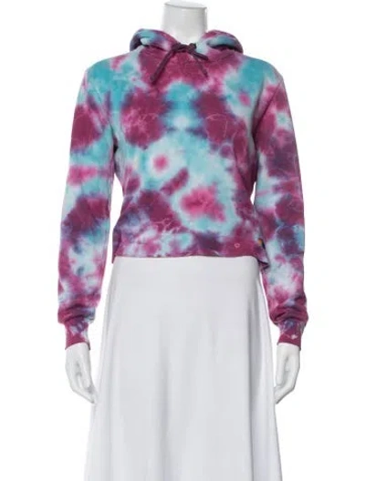 Pre-owned Aviator Nation Tie-dye Print Crew Neck Hoodie In Purple