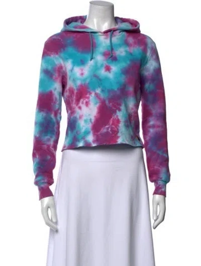 Pre-owned Aviator Nation Tie-dye Print Crew Neck Sweater In Purple