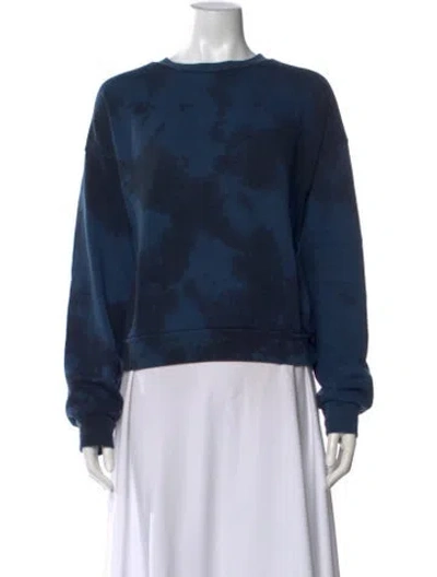 Pre-owned Aviator Nation Tie-dye Print Crew Neck Sweatshirt In Blue