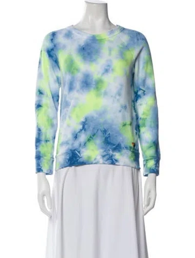 Pre-owned Aviator Nation Tie-dye Print Crew Neck Sweatshirt In Blue