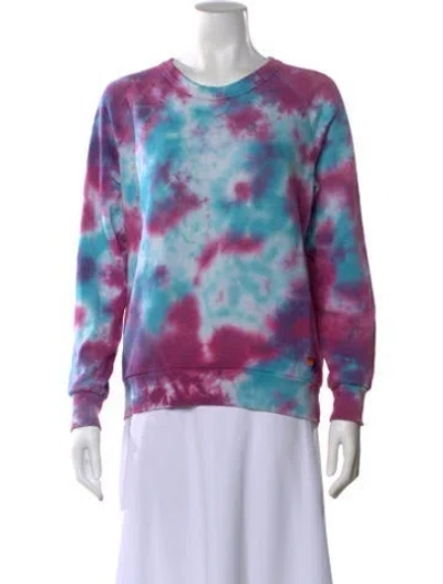 Pre-owned Aviator Nation Tie-dye Print Crew Neck Sweatshirt In Blue