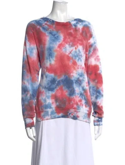 Pre-owned Aviator Nation Tie-dye Print Crew Neck Sweatshirt In Blue