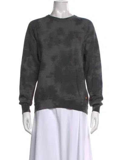 Pre-owned Aviator Nation Tie-dye Print Crew Neck Sweatshirt In Gray