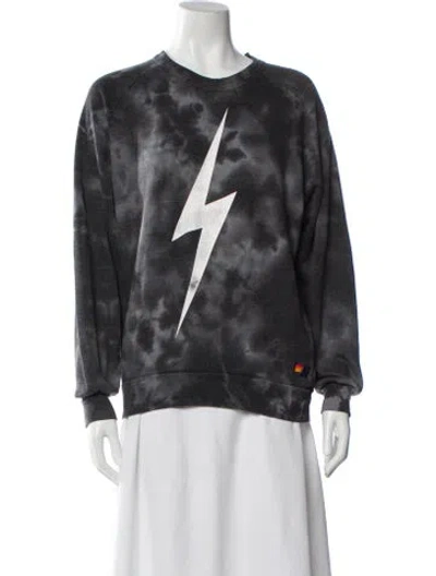 Pre-owned Aviator Nation Tie-dye Print Crew Neck Sweatshirt In Gray