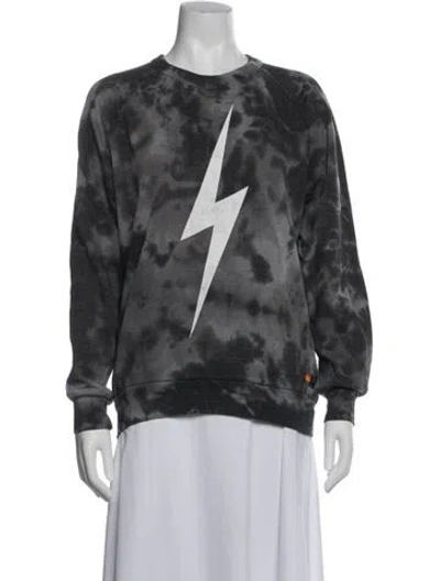 Pre-owned Aviator Nation Tie-dye Print Crew Neck Sweatshirt In Gray