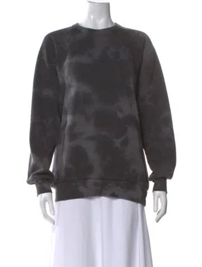 Pre-owned Aviator Nation Tie-dye Print Crew Neck Sweatshirt In Gray