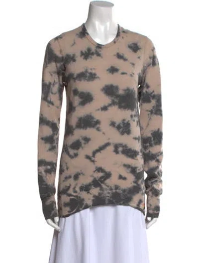 Pre-owned Aviator Nation Tie-dye Print Crew Neck Sweatshirt In Neutral