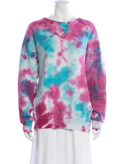 Pre-owned Aviator Nation Tie-dye Print Crew Neck Sweatshirt In Pink
