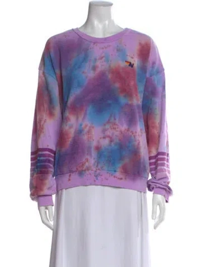 Pre-owned Aviator Nation Tie-dye Print Crew Neck Sweatshirt In Purple
