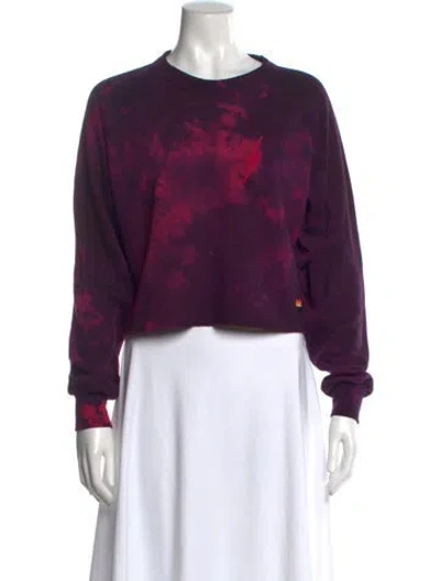 Pre-owned Aviator Nation Tie-dye Print Crew Neck Sweatshirt In Purple