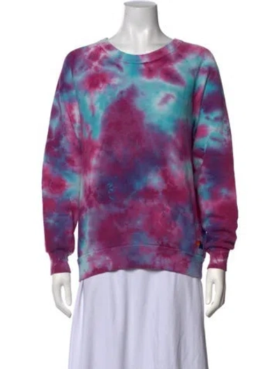 Pre-owned Aviator Nation Tie-dye Print Crew Neck Sweatshirt In Purple