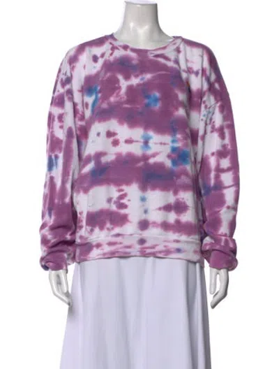 Pre-owned Aviator Nation Tie-dye Print Crew Neck Sweatshirt In Purple