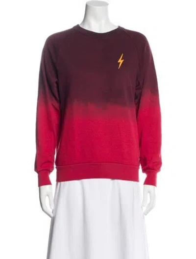 Pre-owned Aviator Nation Tie-dye Print Crew Neck Sweatshirt In Red