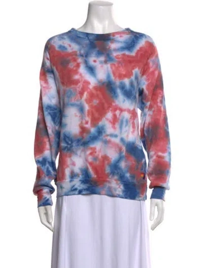 Pre-owned Aviator Nation Tie-dye Print Crew Neck Sweatshirt In Red