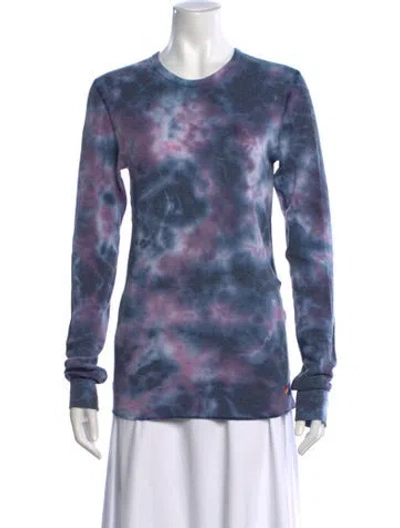 Pre-owned Aviator Nation Tie-dye Print Crew Neck T-shirt In Blue