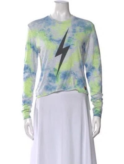 Pre-owned Aviator Nation Tie-dye Print Crew Neck T-shirt In Gray