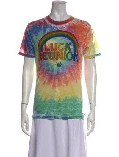 Pre-owned Aviator Nation Tie-dye Print Crew Neck T-shirt In Multicolor