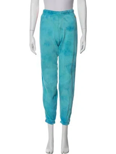 Pre-owned Aviator Nation Tie-dye Print Embroidered Accent Sweatpants In Blue