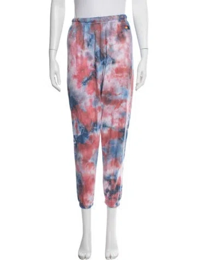 Pre-owned Aviator Nation Tie-dye Print Embroidered Accent Sweatpants In Blue