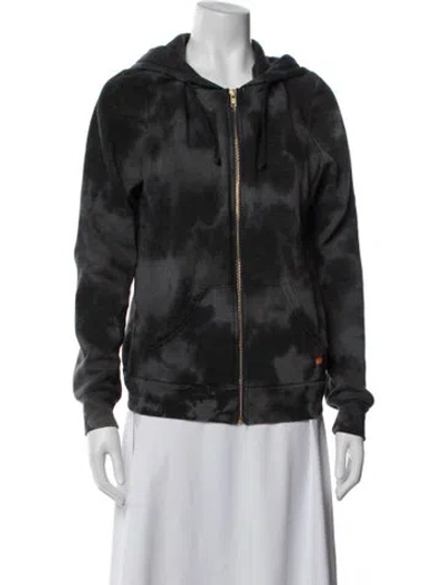 Pre-owned Aviator Nation Tie-dye Print Jacket In Black