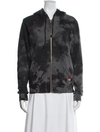 Pre-owned Aviator Nation Tie-dye Print Jacket In Black