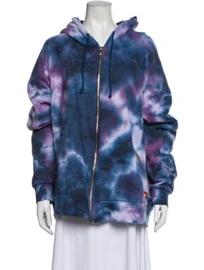 Pre-owned Aviator Nation Tie-dye Print Jacket In Blue