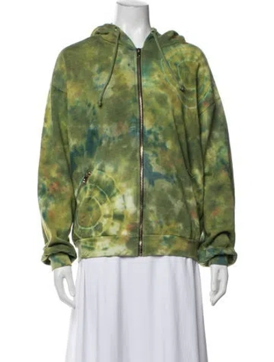 Pre-owned Aviator Nation Tie-dye Print Jacket In Green