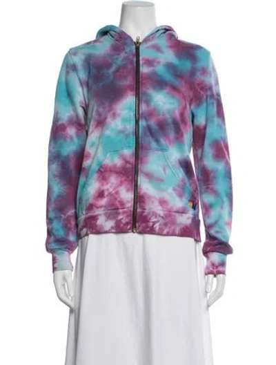 Pre-owned Aviator Nation Tie-dye Print Jacket In Purple