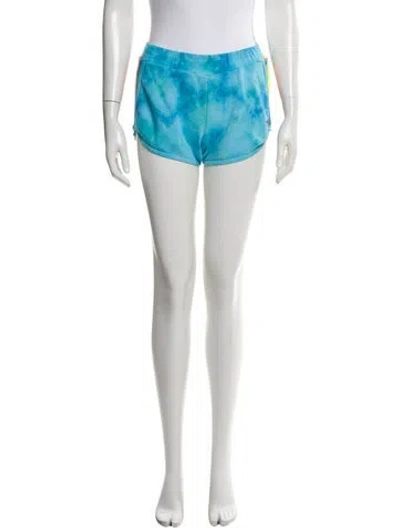 Pre-owned Aviator Nation Tie-dye Print Mini Shorts In Blue