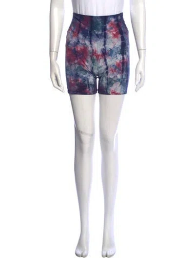 Pre-owned Aviator Nation Tie-dye Print Mini Shorts In Blue