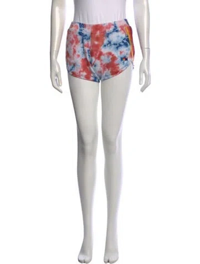 Pre-owned Aviator Nation Tie-dye Print Mini Shorts In Blue