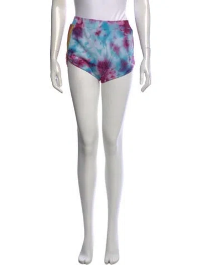 Pre-owned Aviator Nation Tie-dye Print Mini Shorts In Blue/purple